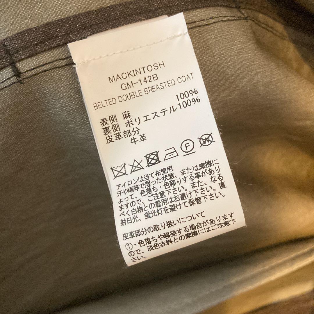 Mackintosh London ロロピアーナ生地 コート マッキントッシュ 🏋 J7091美品マッキントッシュフェトラーロロピアーナ生地ベルテッドメルトンコート マッキントッシュ ロンドン MACKINTOSH LONDON  【DUNFORD
